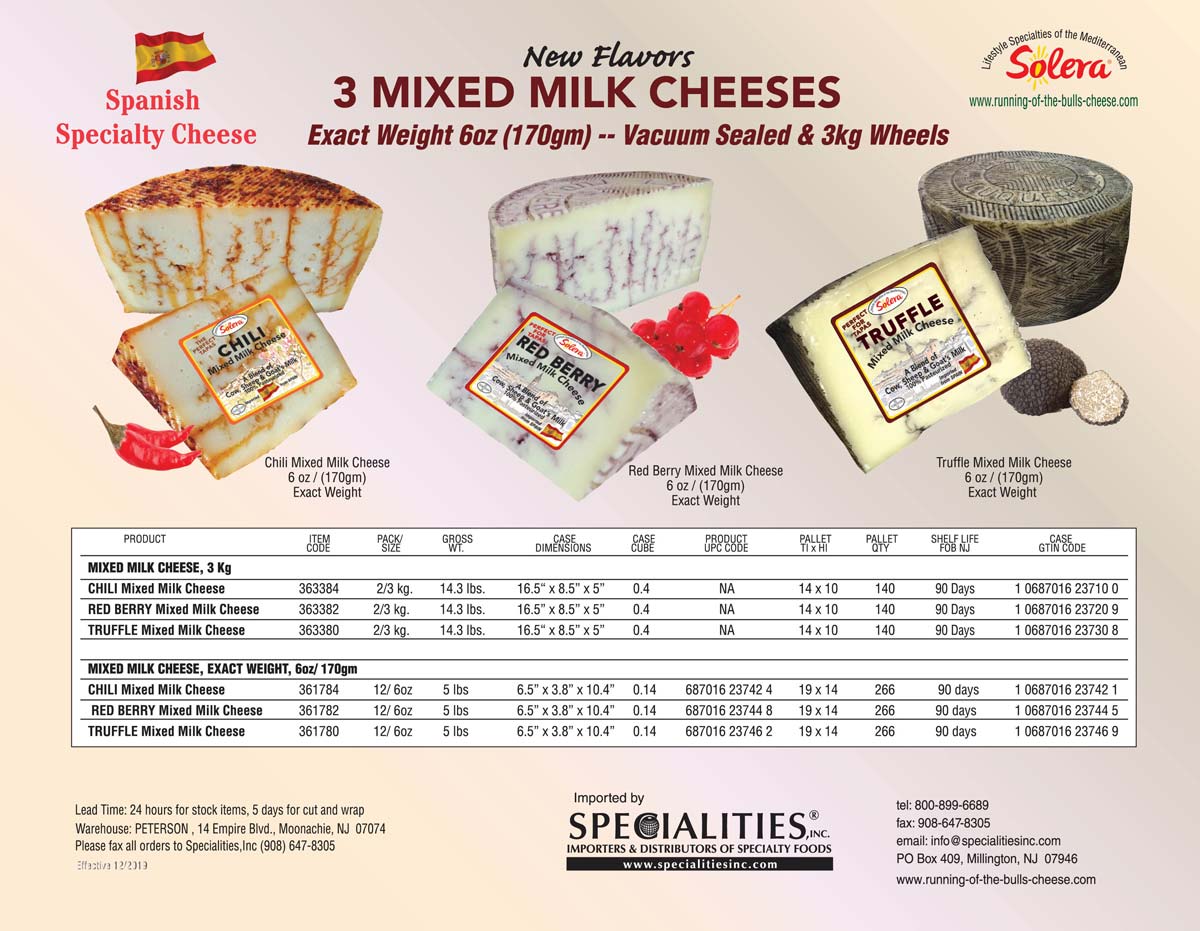 Infused Cheeses Sell Sheet