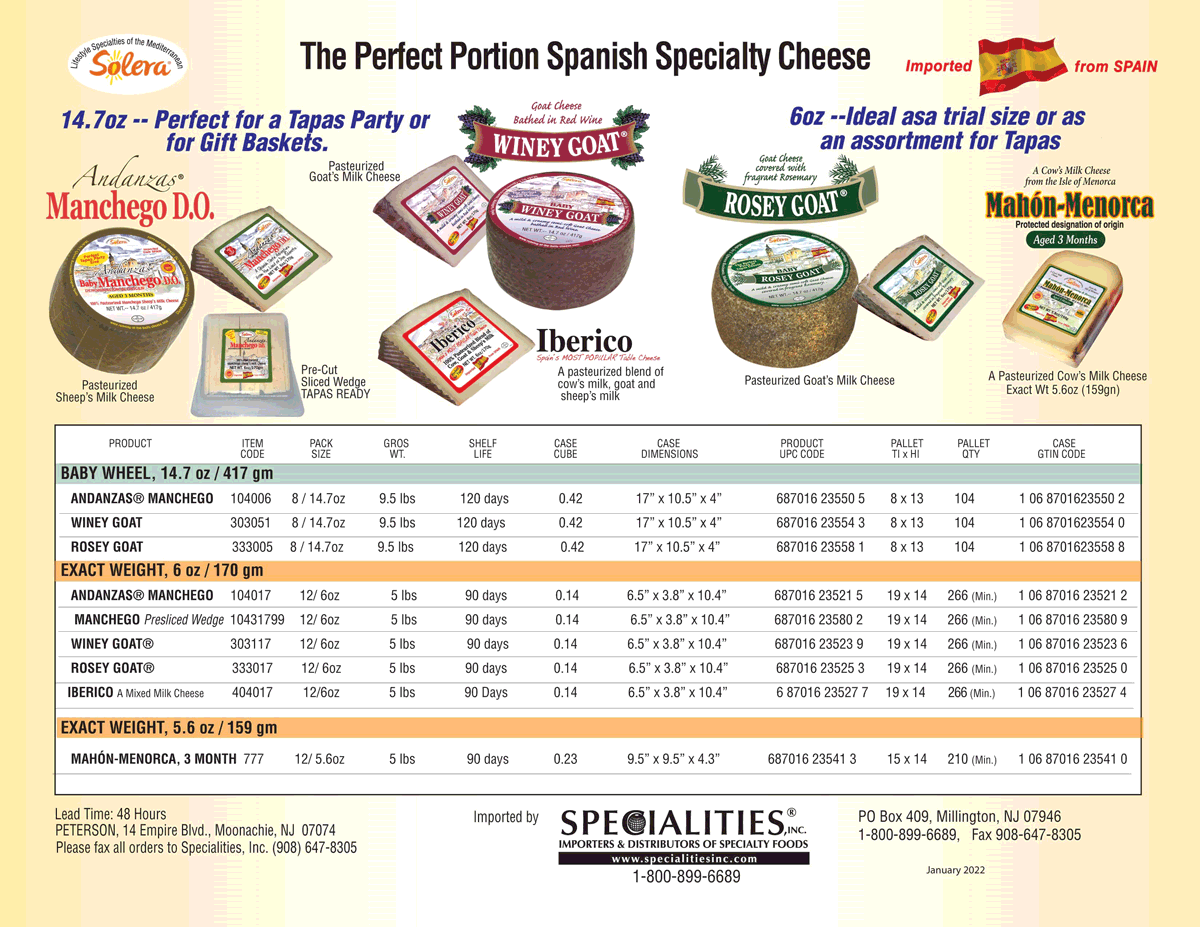 Perfect Portion Spanish Specialty Cheese