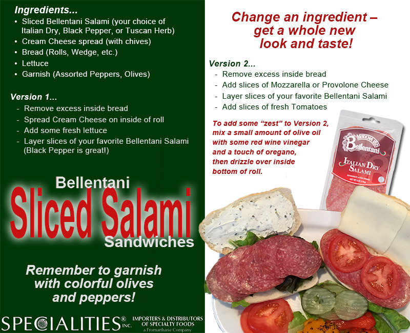 Bellentani Sliced Salami Plate Recipe