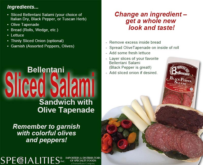 Bellentani Sliced Salami Sandwich Recipe